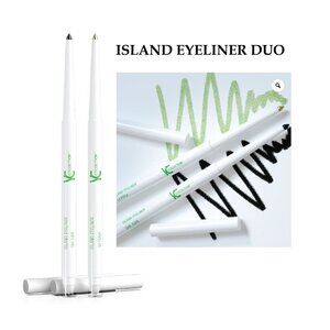 Island Eyeliner Duo in San Juan Black La Perla Seafoam Multichrome Vegan Gel Pen